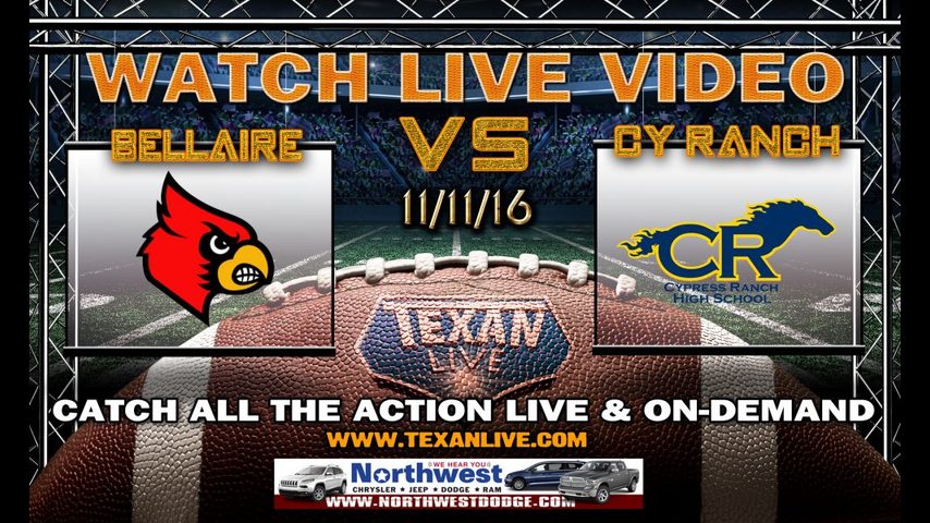 Bellaire vs Cy Ranch LIVE VIDEO 11/11/2016 7:30pm cst Cy-Fair FCU Stadium (30)
