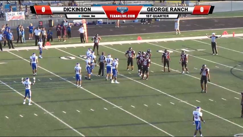 Dickinson vs George Ranch Football 8-31-2018 7PM cst at Traylor Stadium (LIVE AUDIO - video on-demand 1 hour after game)