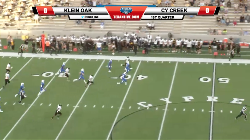 Klein Oak vs Cy Creek Football 9-6-2018 6:30PM cst at Pridgeon Stadium