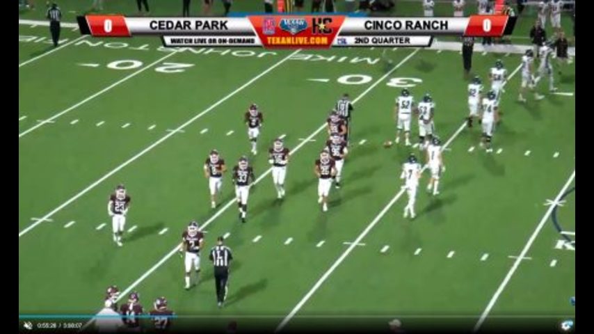 Cedar Park vs Cinco Ranch 9-21-2018 6:30pm at Legacy Stadium