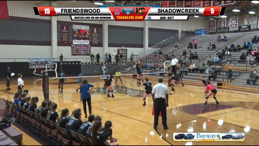 Friendswood vs Shadow Creek Area Round Volleyball Playoffs 11-1-2018 6PM cst