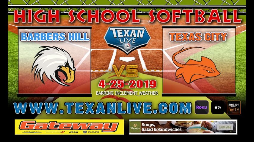 Barbers Hill vs Texas City -Game Two – Bi-District Playoffs – Softball – Varsity – 5:30PM- 4/25/19