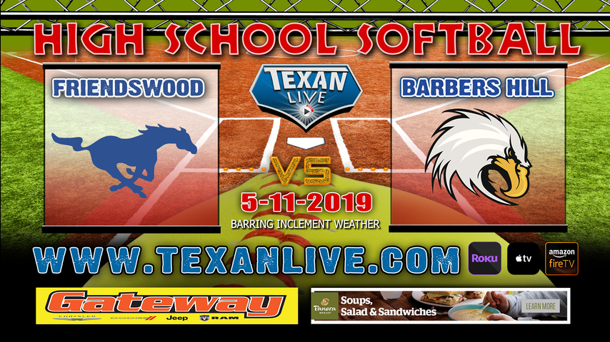 Barbers Hill vs Friendswood - One Game Playoff - Softball - Regional Quarter Final - 5/11/19 - 1PM