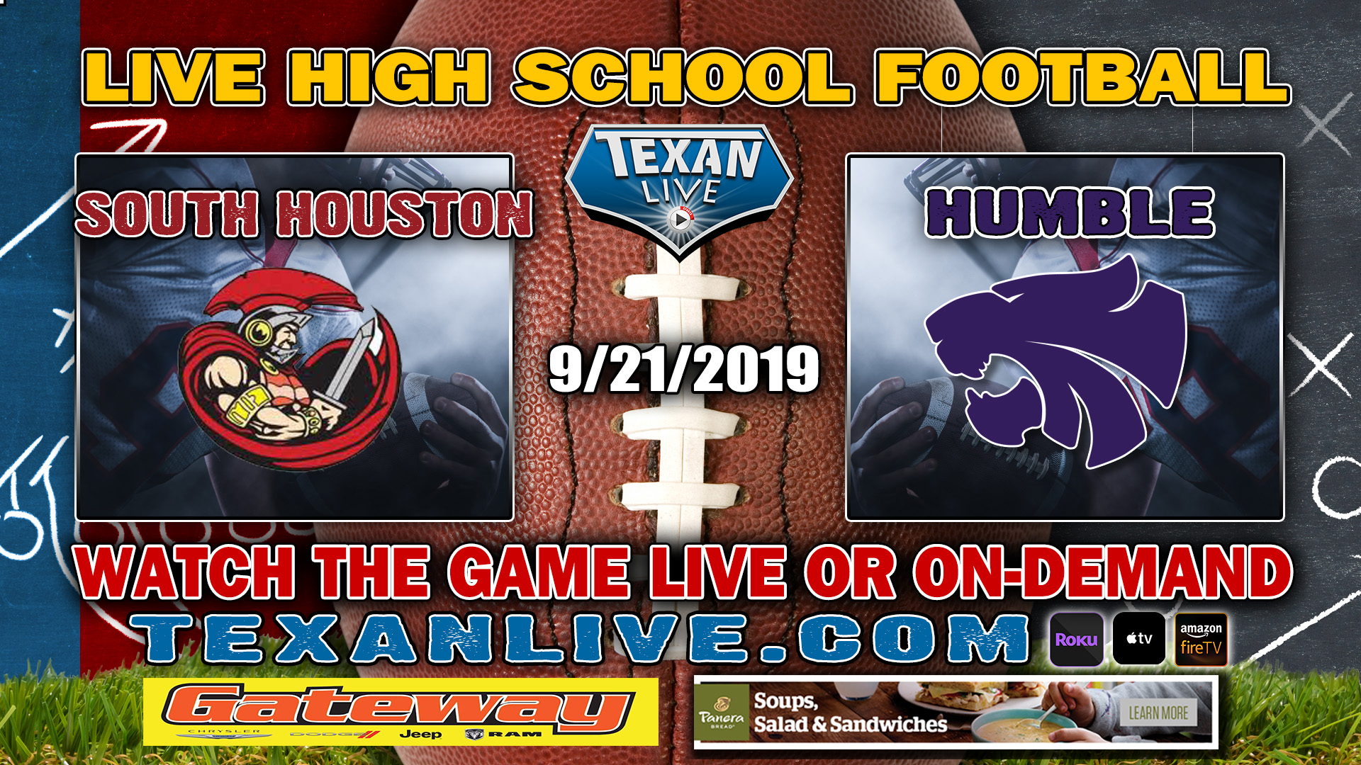 South Houston vs Humble - 9/21/2019 - 6:00PM - Football - Turner Stadium