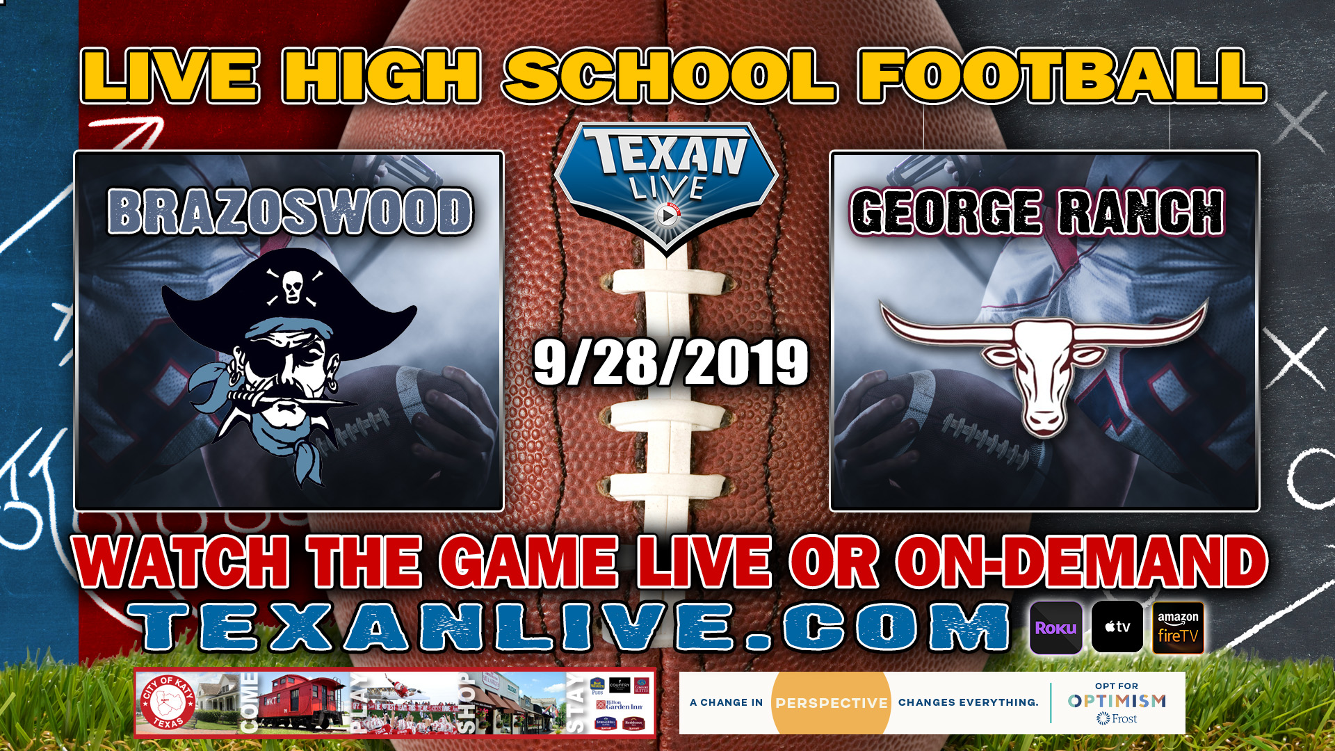 Brazoswood vs George Ranch - 9/28/2019 - 6:00PM - Football - Traylor Stadium