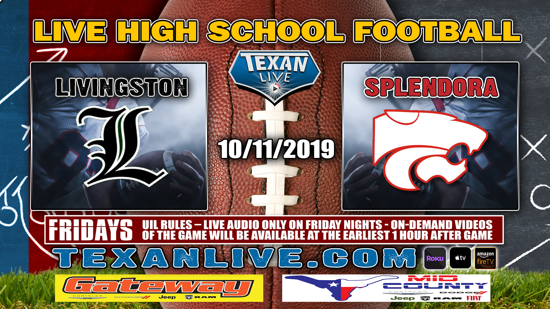 Livingston Homeschool vs Splendora - 10/11/2019 - 7:00PM - Football - Wildcat Stadium