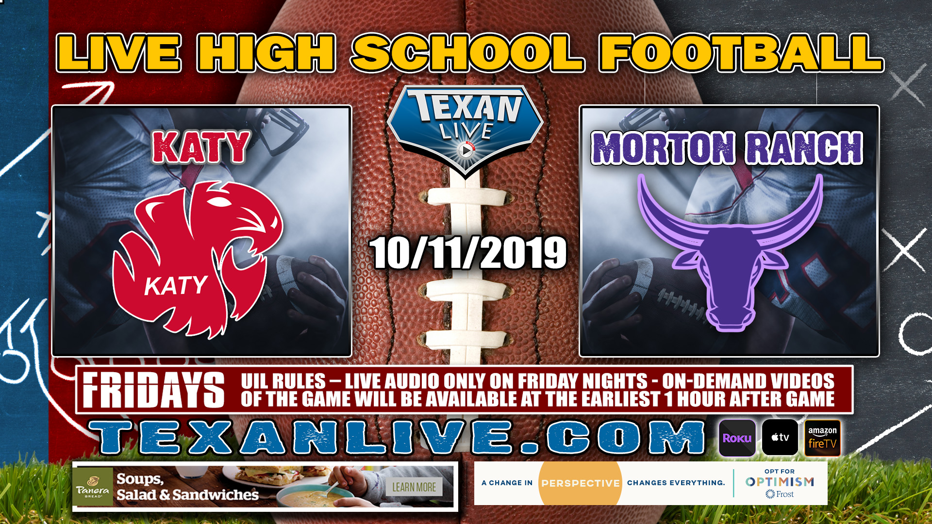 Katy vs Morton Ranch - 10/11/2019 - 7:30PM - Football - Rhodes Stadium