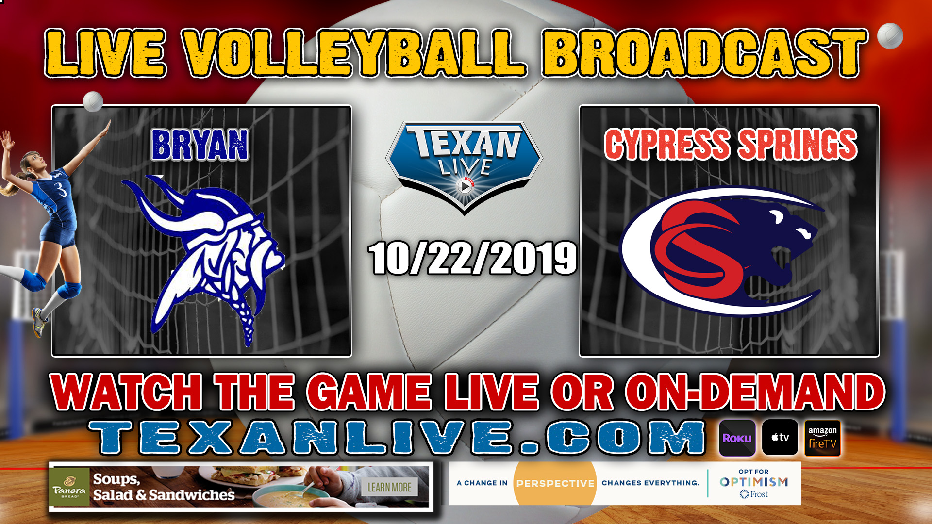 Bryan vs Cy Springs - Volleyball - 10-22-2019 - 6:00PM