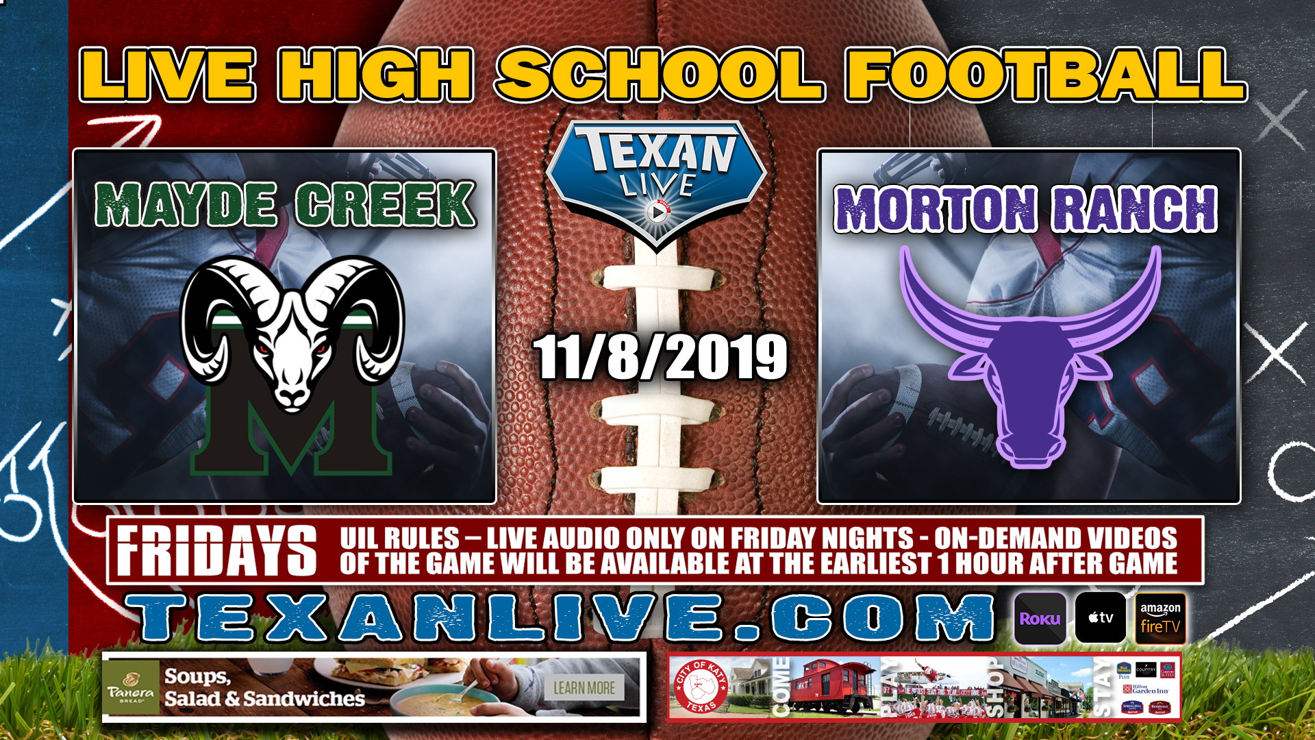 Mayde Creek vs Morton Ranch - 6:30 PM - 11/8/2019 - Legacy Stadium