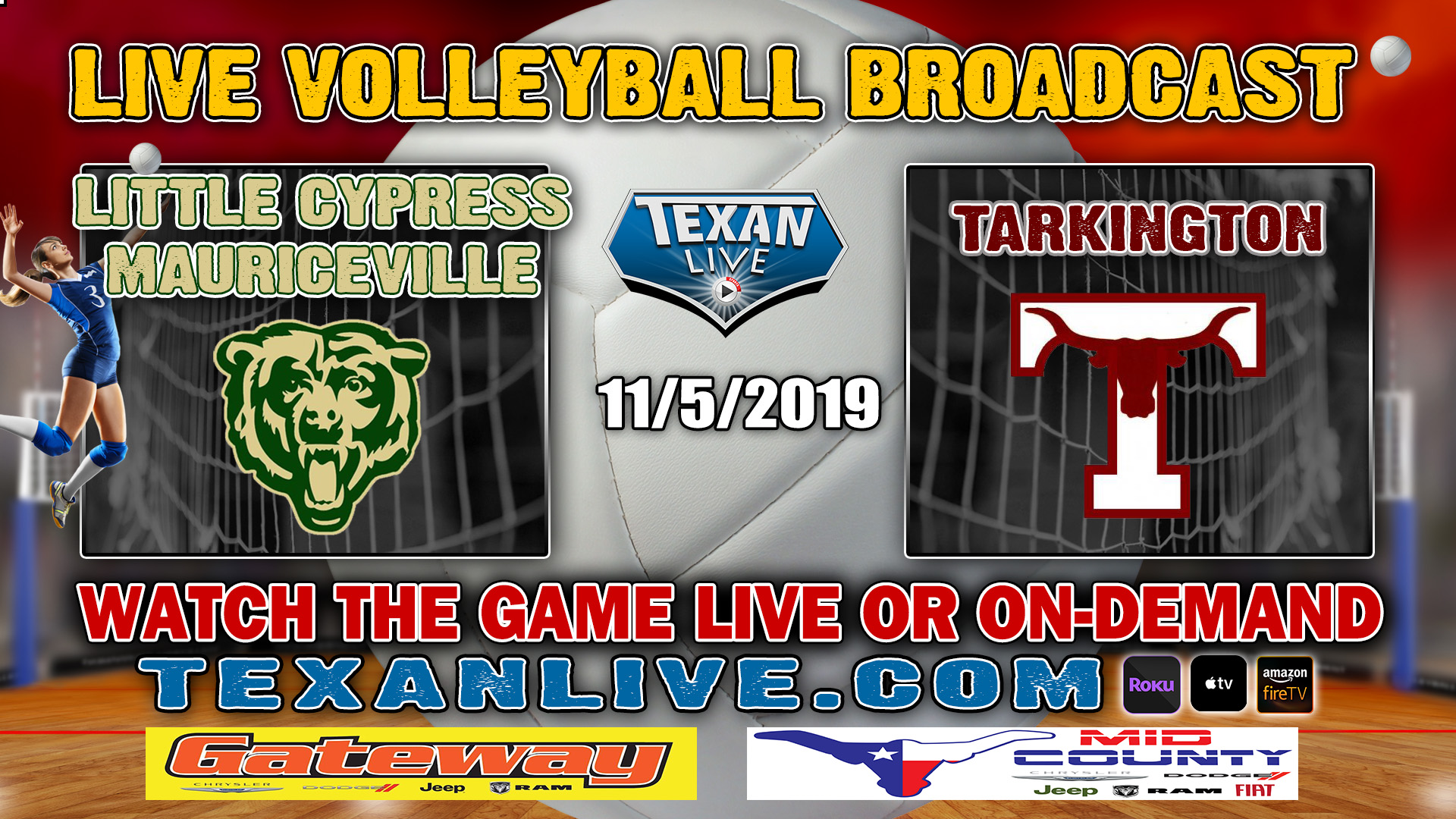Little Cypress Mauriceville vs Tarkington - 6:30 PM - 11/5/2019 - Kountze HS - Volleyball- Bi-District Playoffs