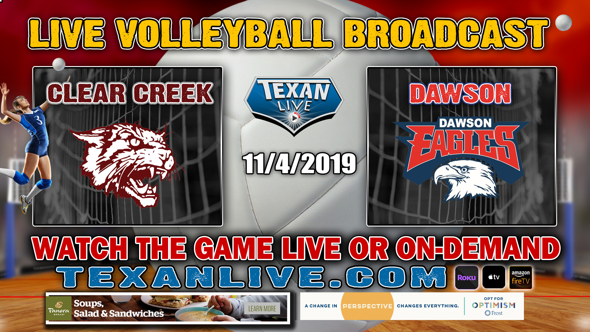 Clear Creek vs Dawson - 6:00 PM - 11/4/2019 - Pearland HS - Volleyball- Bi-District Playoffs