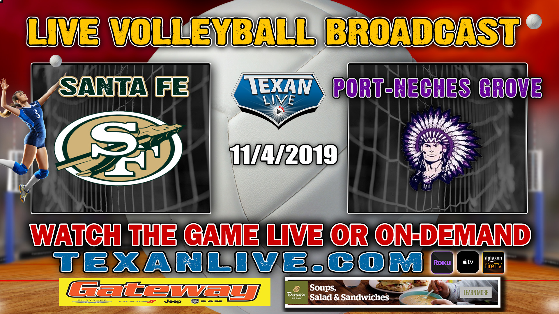 Santa Fe vs Port Neches-Grove - 6:00 PM - 11/4/2019 - Barbers Hill HS - Volleyball- Bi-District Playoffs