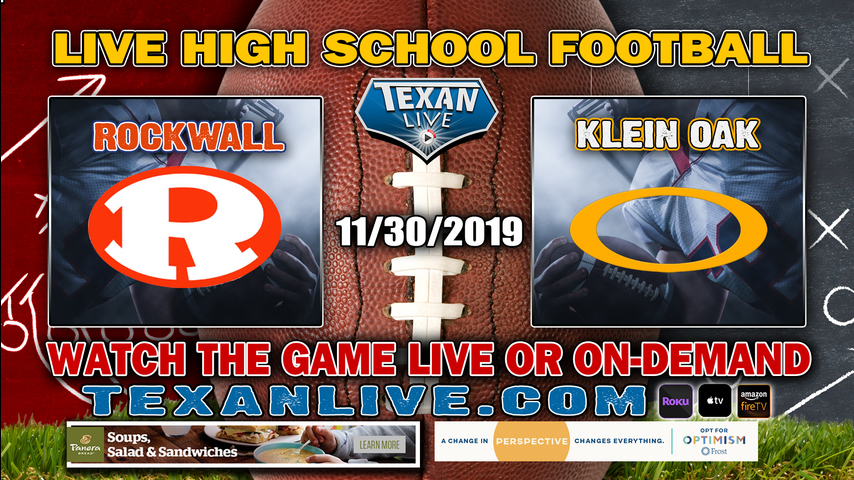 Rockwall (10-2) vs Klein Oak (10-2) - 2:00PM - 11/30/19 - Waco Mclane Stadium - Regional Semi-Finals - Football Playoffs
